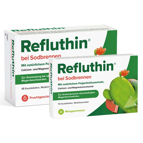 REFLUTHIN bei Sodbrennen Kautabletten Minze + Frucht