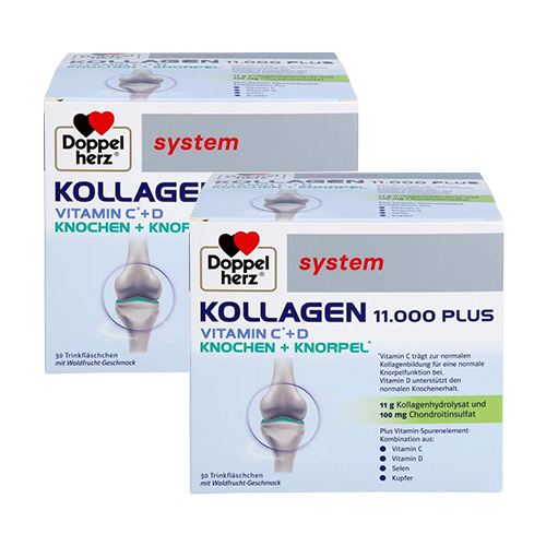 DOPPELHERZ Kollagen 11.000 Plus system Ampullen Doppelpackung 